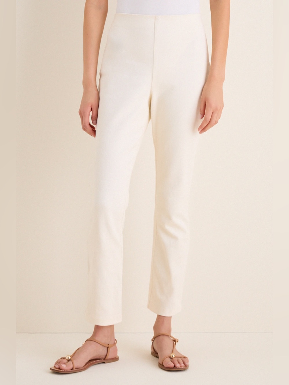 Tuckernuck NWT Porcelain Stretch Twill Ashford Pants Size Large Crop Kick Flare